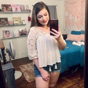 Ivory American Eagle Outfitters Blouse Size M